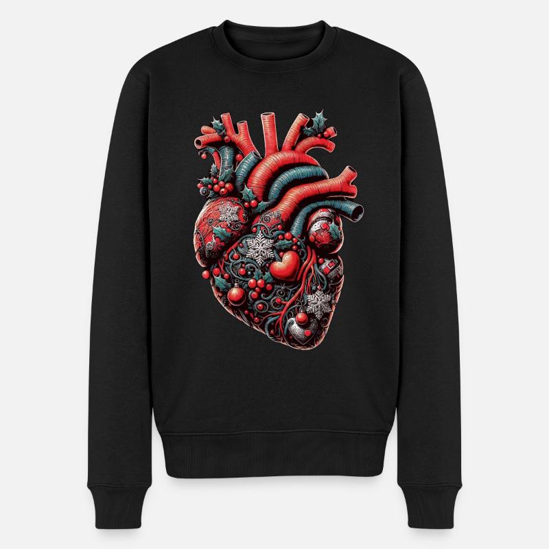 Coeur Anatomique de Noël - Pull Premium bio Homme - noir