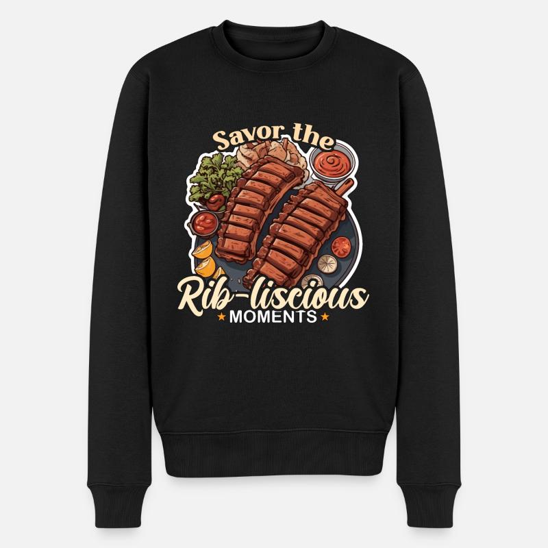 Ribs Barbecue Savor The Rib-liscious Meat Lover - Pull Premium bio Homme - noir