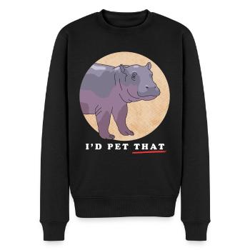 Hippopotame Bébé hippopotame Cadeau Hippopotame - Pull Premium bio Homme - noir - Devant - Nico (187cm)