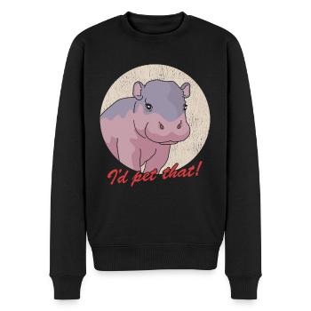 Hippopotame Bébé hippopotame Hippopotames Hippopotames Cadeau - Pull Premium bio Homme - noir - Devant - Nico (187cm)