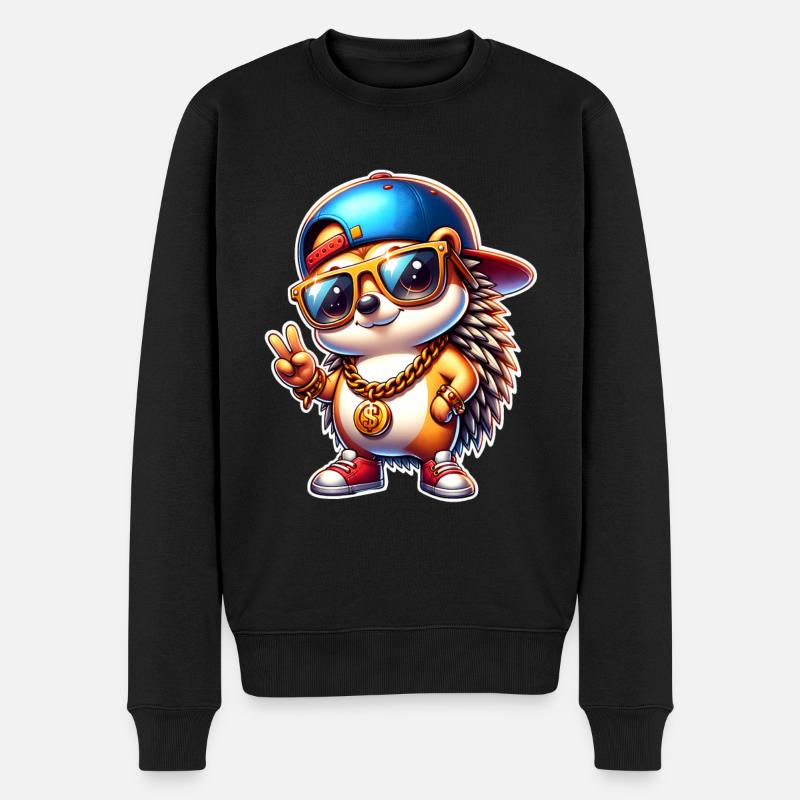 Chaîne en or Hedgehog Cool - Pull Premium bio Homme - noir