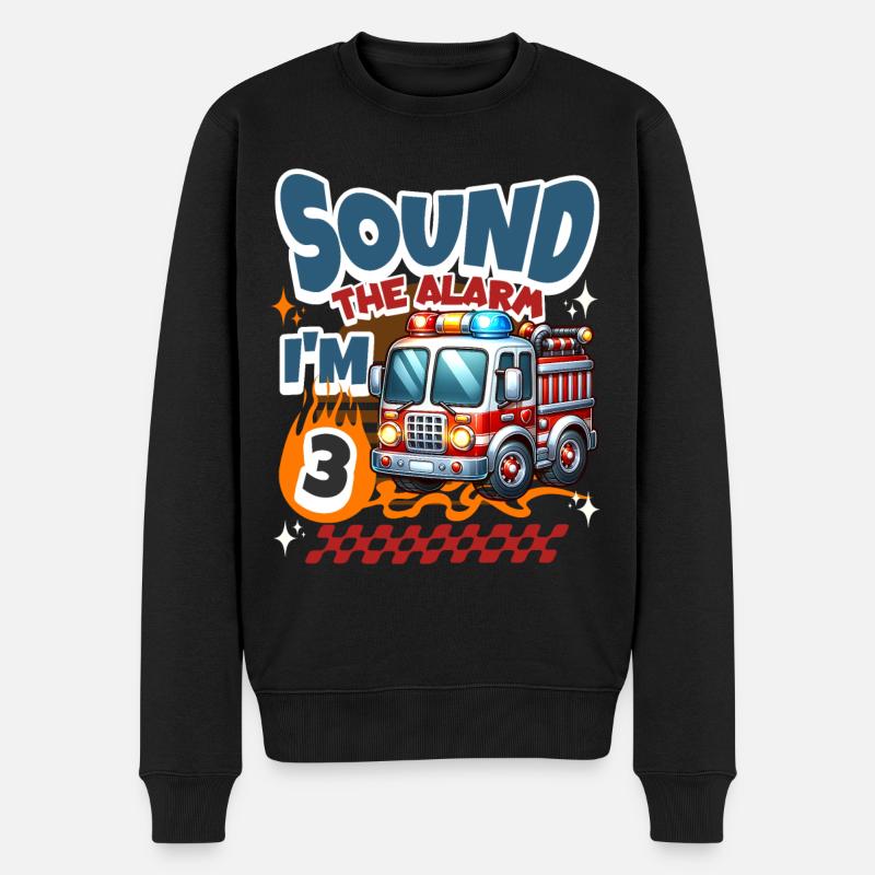 3rd Birthday Fire Brigade - Men's Premium Organic Jumper - black