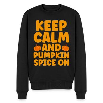 Citrouille Épices Latte Automne Halloween Citrouille Épices Épices - Pull Premium bio Homme - noir - Devant - Nico (187cm)