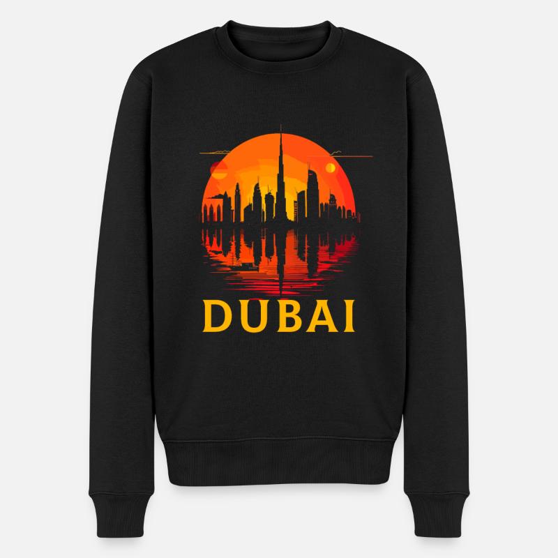 Dubai Skyline Arab Emirates - Männer Premium Bio Pullover - Schwarz
