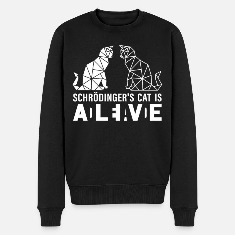 Le chat de Schrödinger est mort et vivant - Pull Premium bio Homme - noir