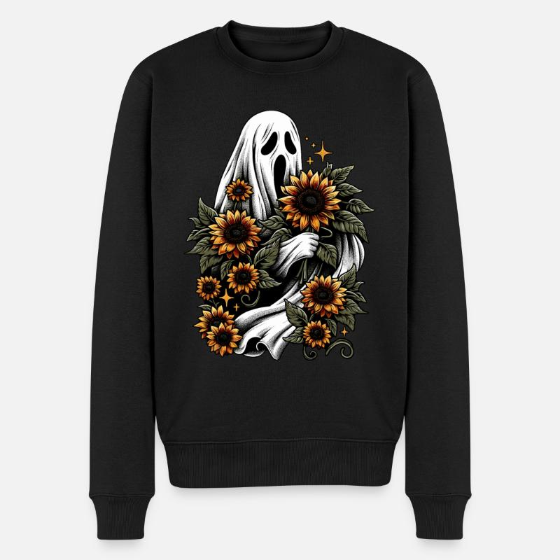 Fantôme aux tournesols - Pull Premium bio Homme - noir