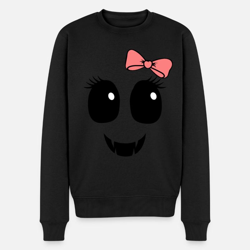 Geistergesicht Vampirzähne - Männer Premium Bio Pullover - Schwarz