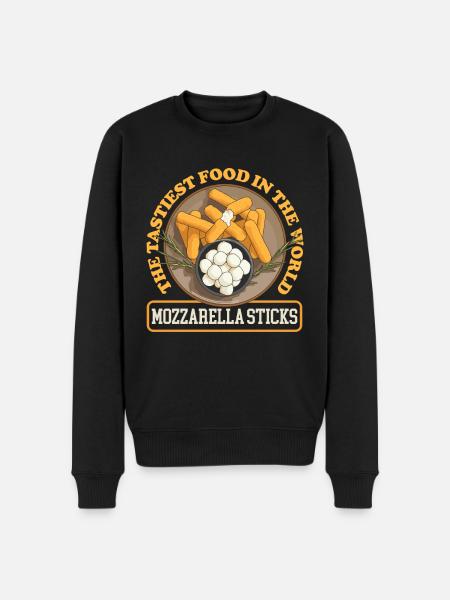 Mozzarella Sticks Cheese Lover Gift - Men's Premium Organic Jumper - black