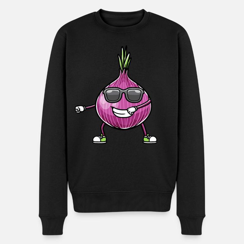 Rote Zwiebel Gemüse - Männer Premium Bio Pullover - Schwarz