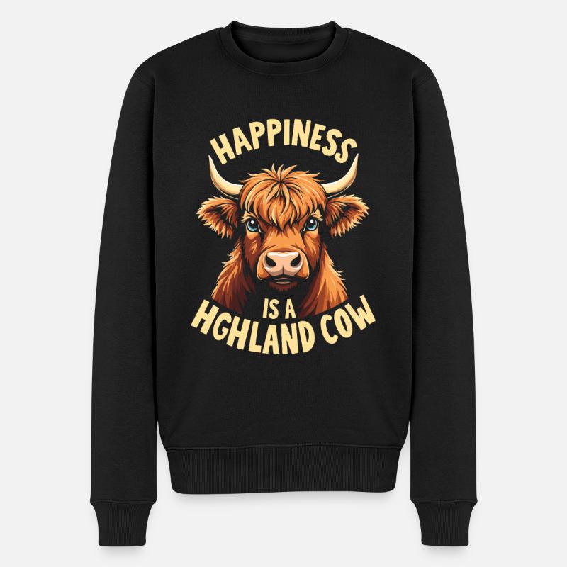 Schottisches Hochlandrind Highland Cow Hochlandkuh - Männer Premium Bio Pullover - Schwarz