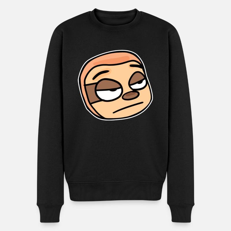 Faultier Kopf Tier - Männer Premium Bio Pullover - Schwarz