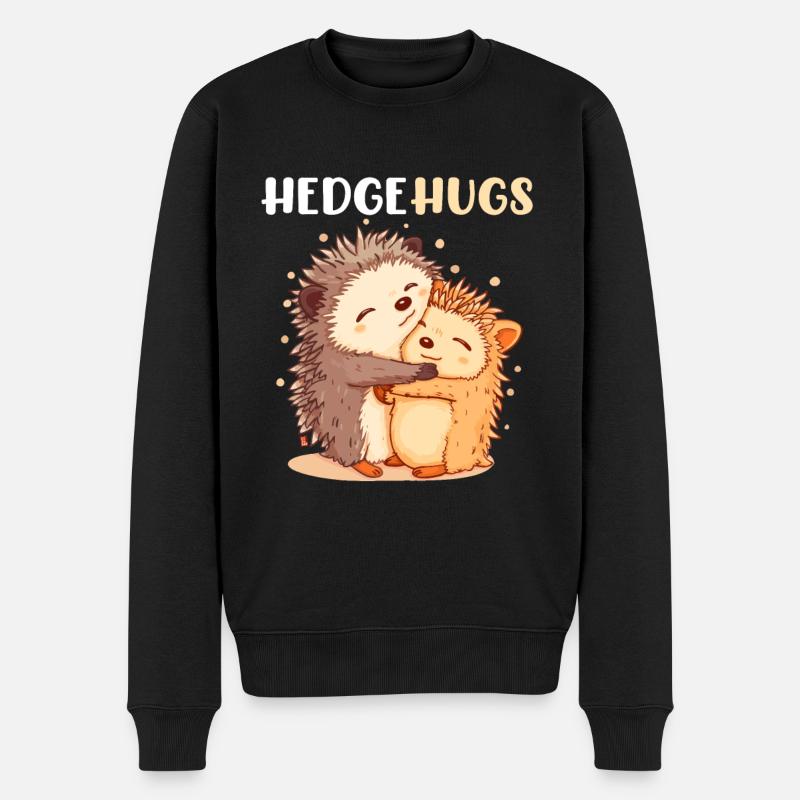 Hedgehugs Cute Hedgehog - Männer Premium Bio Pullover - Schwarz