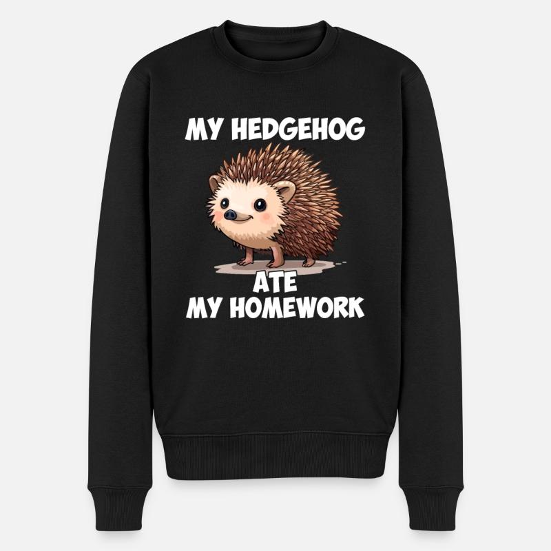 Hedgehugs Cute Hedgehog - Männer Premium Bio Pullover - Schwarz