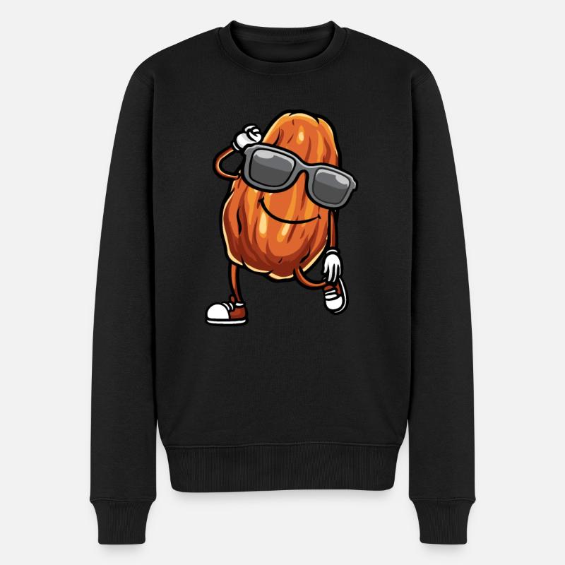 Datteln Frucht Tanzen - Männer Premium Bio Pullover - Schwarz