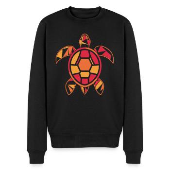 Colorful turtle with geometric shapes - Men's Premium Organic Jumper - black - Front - Nico (187cm)