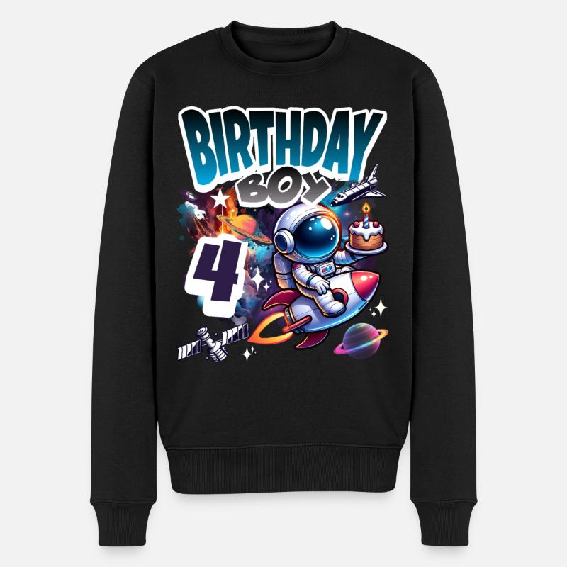 Astronaute 4e anniversaire Espace - Pull Premium bio Homme - noir
