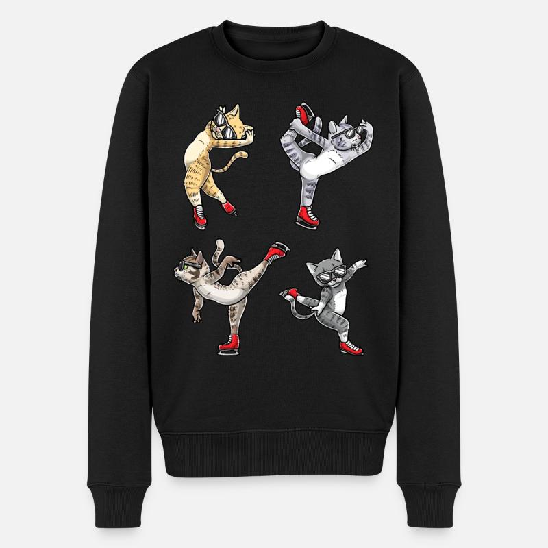 Figure Skating - Cat Figure Skating - Pull Premium bio Homme - noir