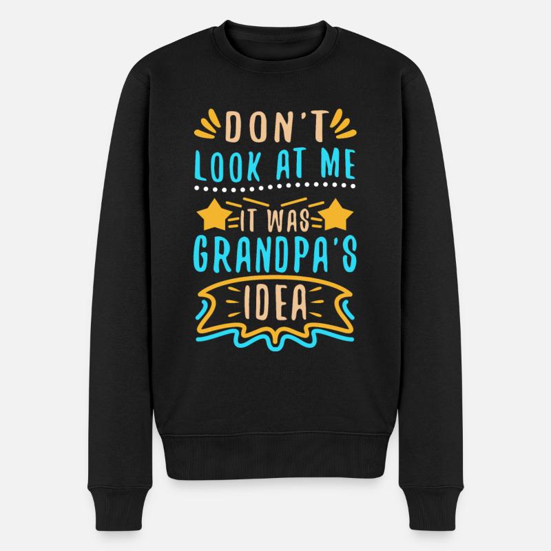 It was grandpas idea - Männer Premium Bio Pullover - Schwarz