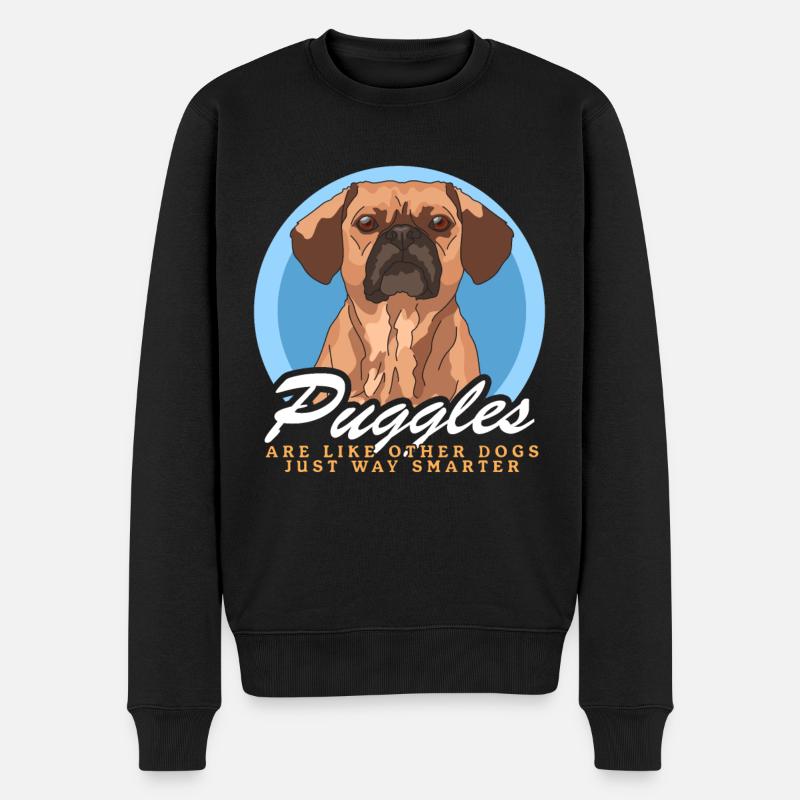 Puggle Hundebesitzer Hundehalter Geschenk - Männer Premium Bio Pullover - Schwarz
