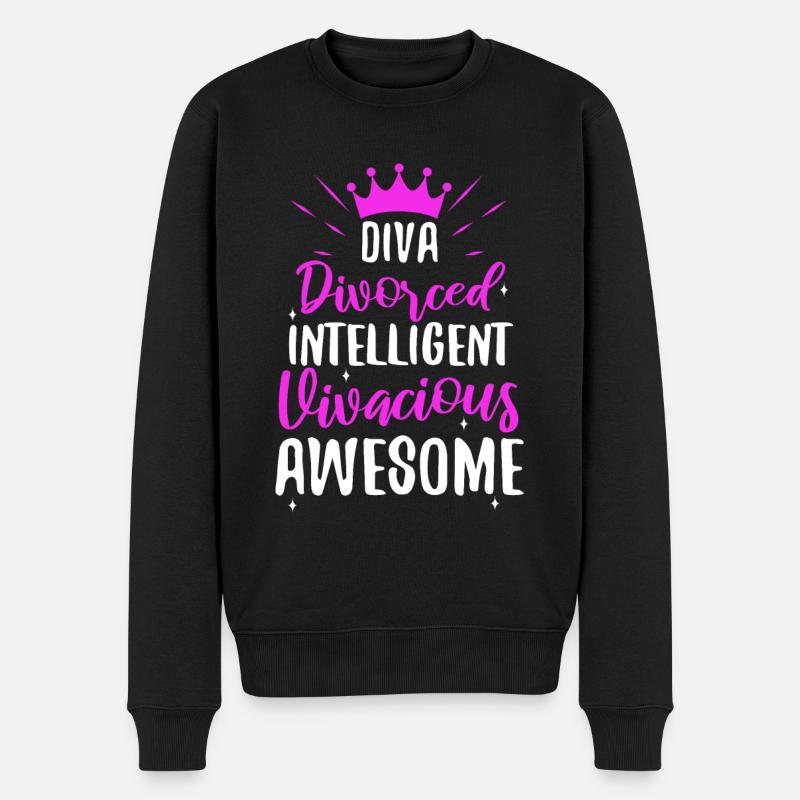 Divorce Diva - Männer Premium Bio Pullover - Schwarz