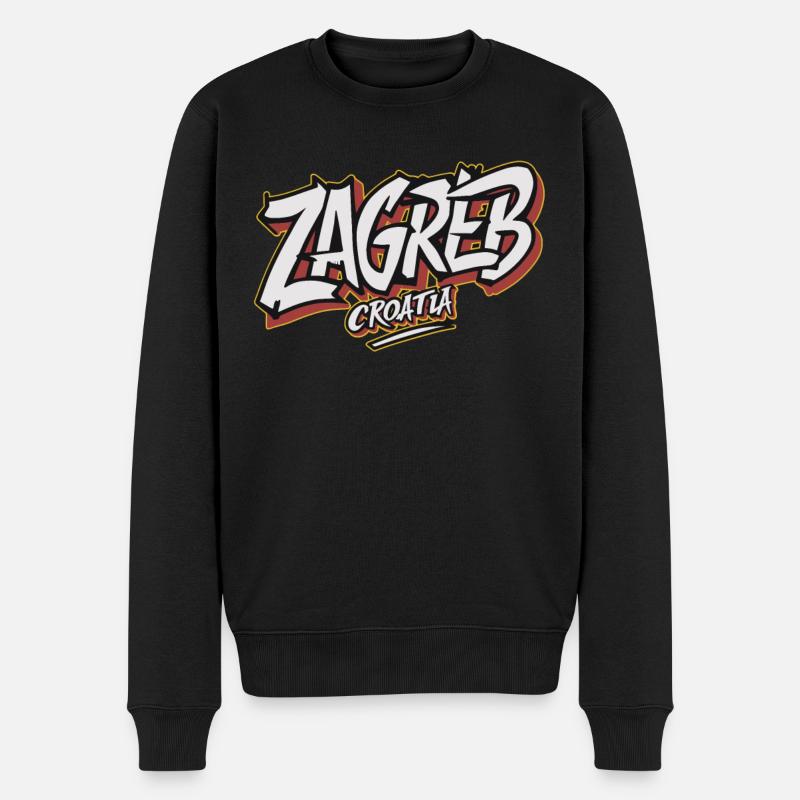 Zagreb Croatia Souvenir - Männer Premium Bio Pullover - Schwarz