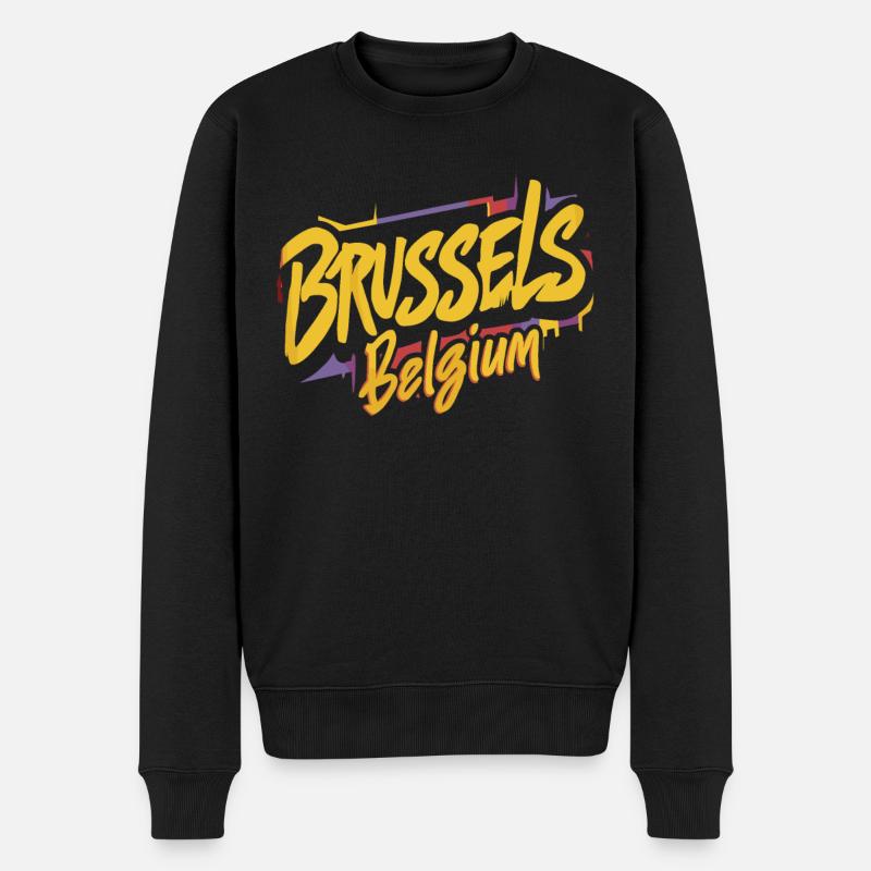 Mémoire souvenir de Varsovie Pologne - Pull Premium bio Homme - noir