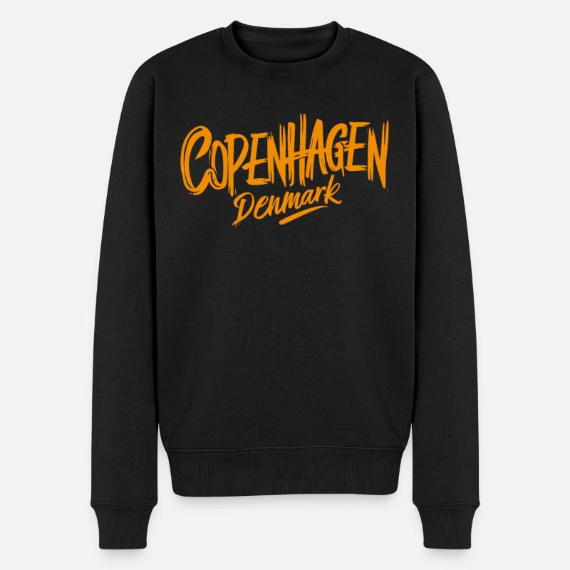 Lettrage souvenir de Copenhague Danemark - Pull Premium bio Homme - noir