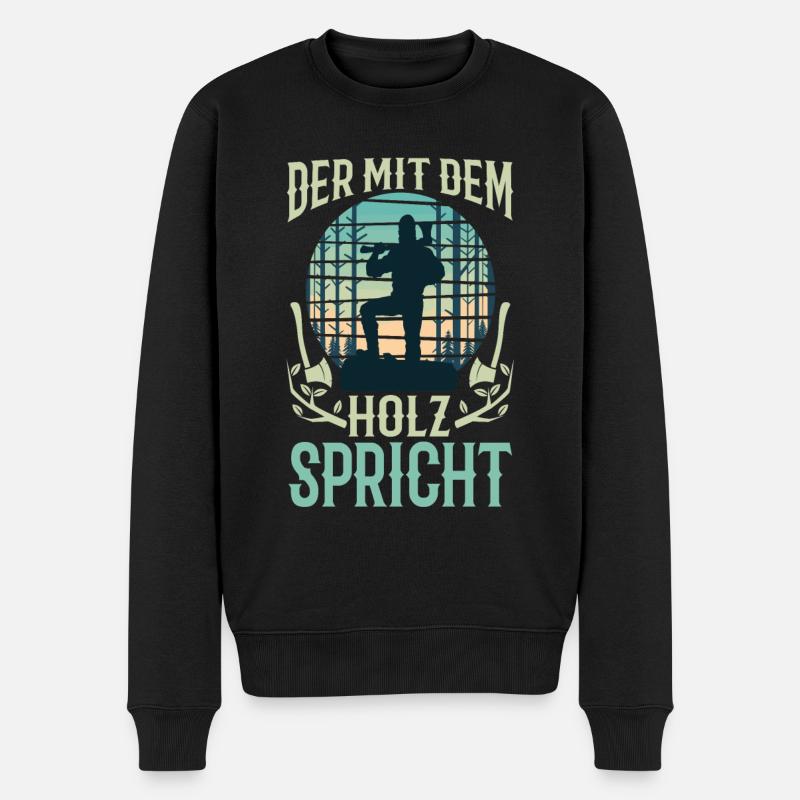 Qui parle au bois - Pull Premium bio Homme - noir