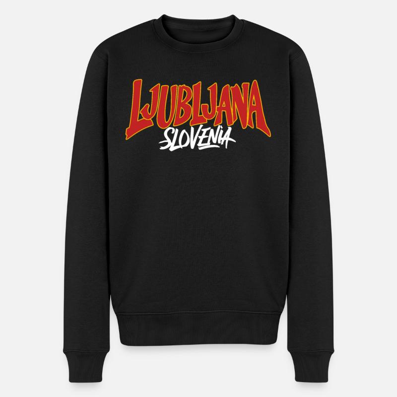 Souvenir de Ljubljana Slovénie - Pull Premium bio Homme - noir