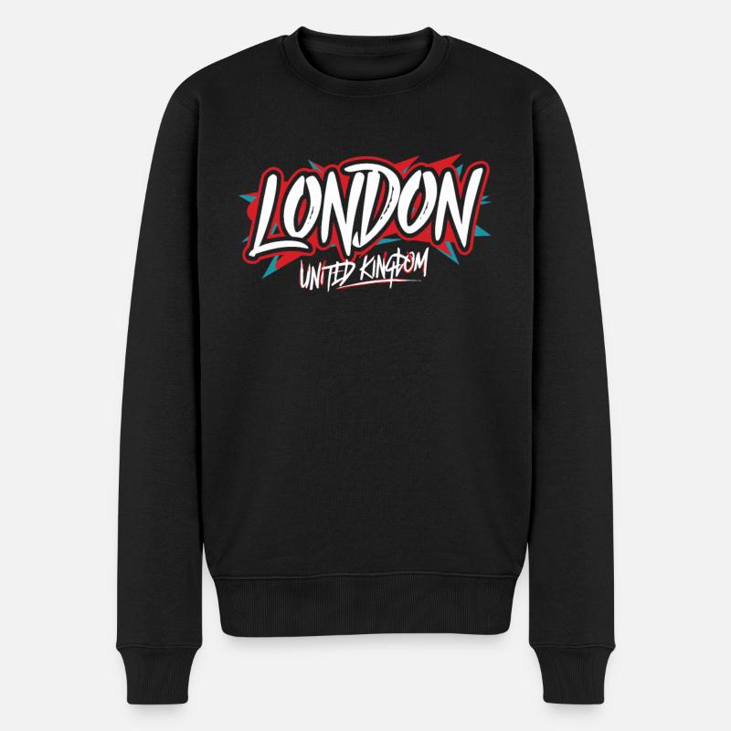 Londres, Royaume-Uni, Souvenir - Pull Premium bio Homme - noir