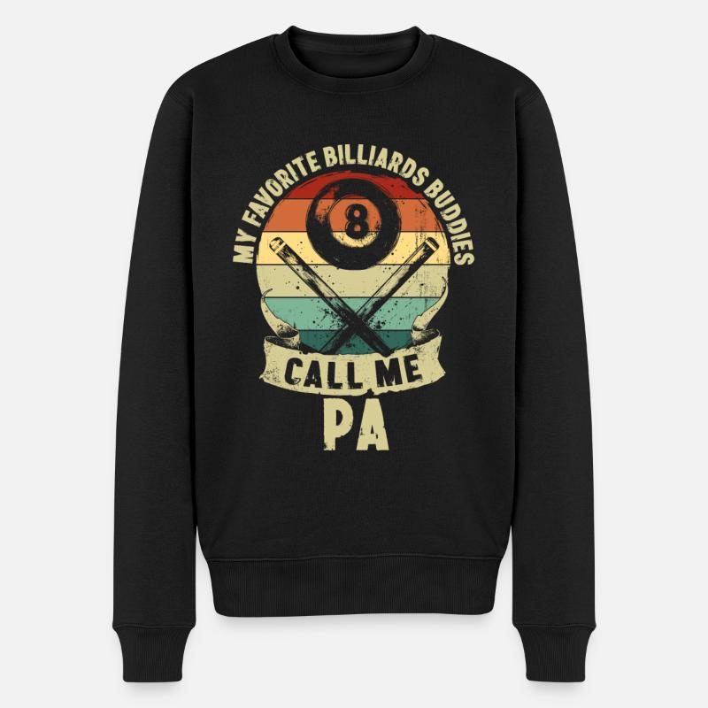 Billiards Buddies Vatertag Vater Kinder Geschenk - Männer Premium Bio Pullover - Schwarz