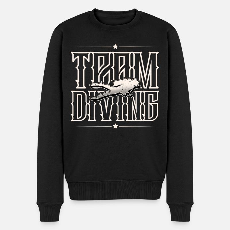 Taucher Tauchen - Männer Premium Bio Pullover - Schwarz