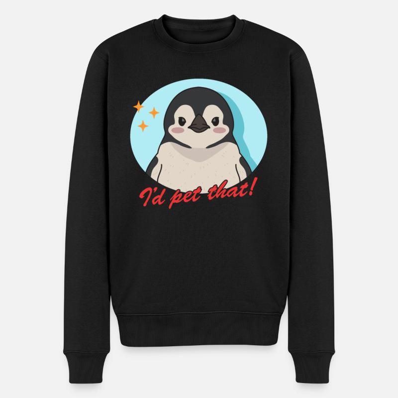 Pingouin Drôle Bébé Pingouins Cadeaux - Pull Premium bio Homme - noir