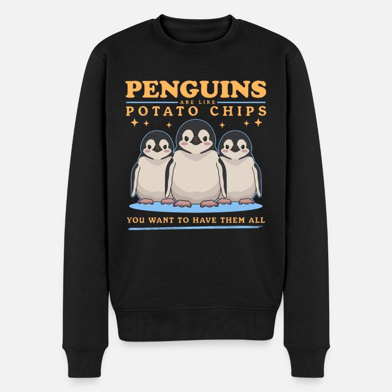 Pinguin Baby Pinguine sind wie Geschenk - Männer Premium Bio Pullover - Schwarz