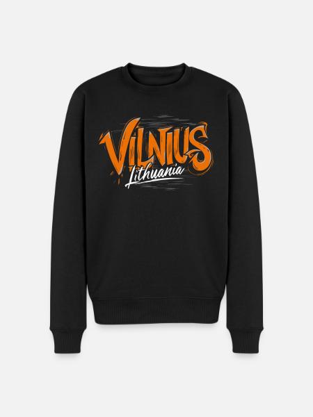 Vilnius Lithuania Souvenir - Men's Premium Organic Jumper - black