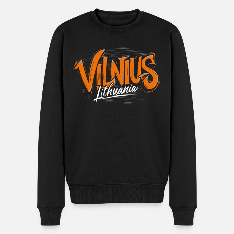 Souvenir de Vilnius Lituanie - Pull Premium bio Homme - noir
