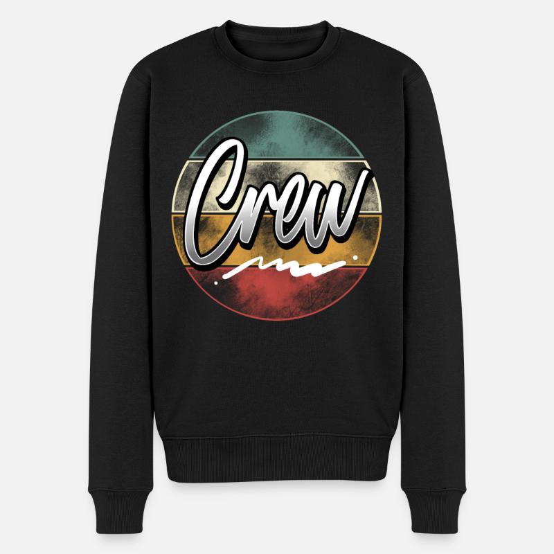 Crew - Männer Premium Bio Pullover - Schwarz