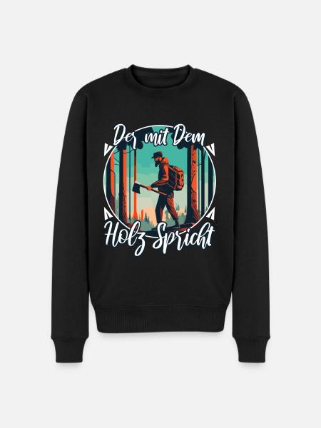 Who talks to the wood - Men's Premium Organic Jumper - black