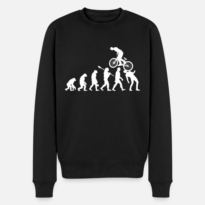 evolution, cycling Mountain Bike - Männer Premium Bio Pullover - Schwarz