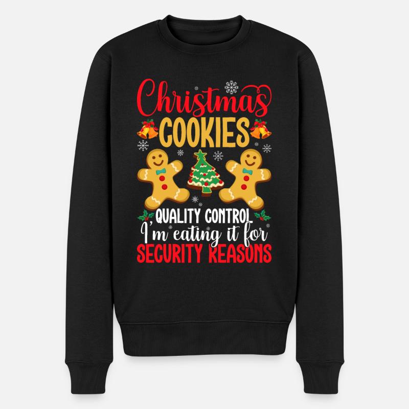 Weihnachtskekse Qualitätskontrolle: Ich Esse Ich - Männer Premium Bio Pullover - Schwarz