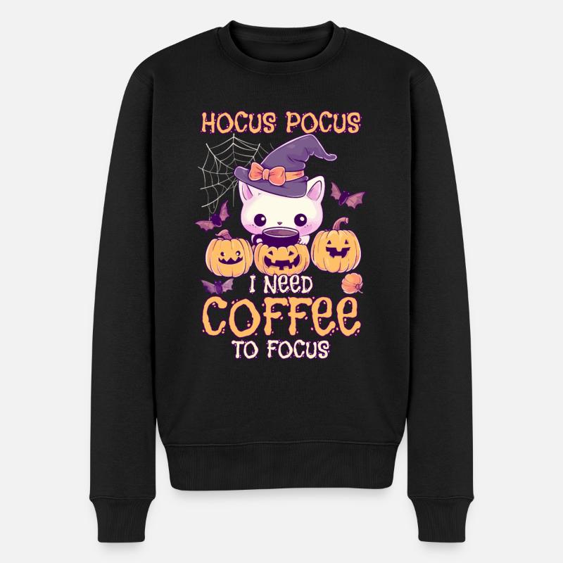Hocus Pocus Coffee Halloween Lustig Geschenk - Männer Premium Bio Pullover - Schwarz
