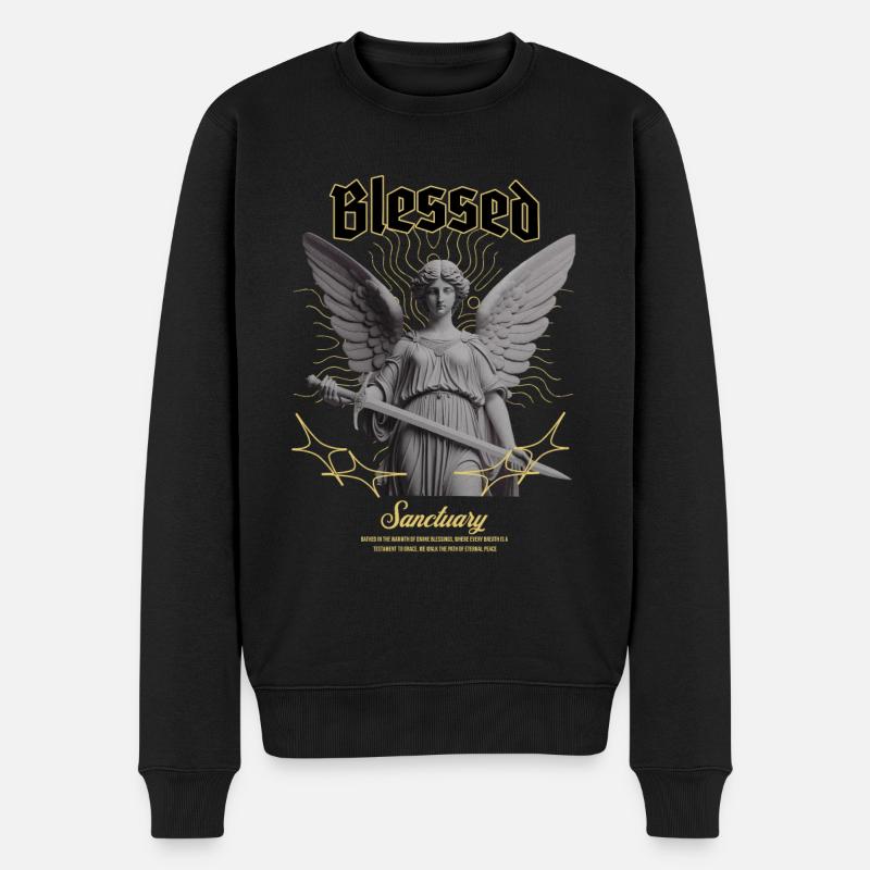 Engel Mighty Streetwear Design - Pull Premium bio Homme - noir