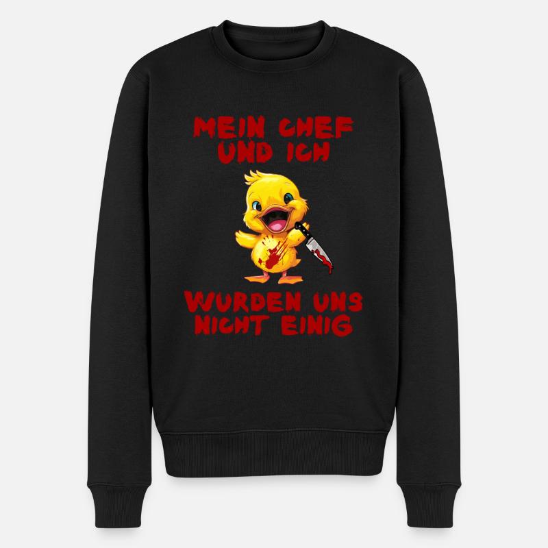 Chef und ich wurden uns nicht einig - Ente Messer - Männer Premium Bio Pullover - Schwarz