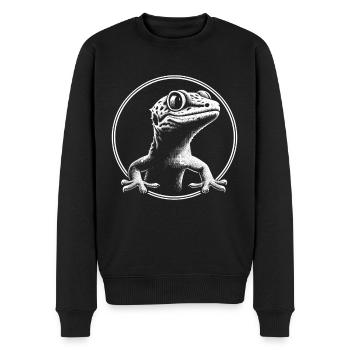Amour reptilien Gecko mignon - Pull Premium bio Homme - noir - Devant - Nico (187cm)