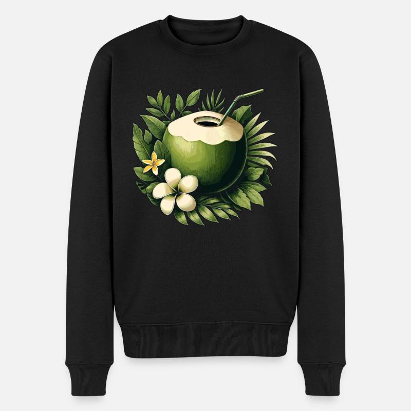 Frische Kokosnuss - Männer Premium Bio Pullover - Schwarz