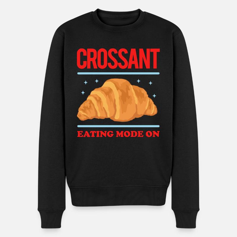 Croissant Hörnchen Beugel Gipfeli Geschenke - Männer Premium Bio Pullover - Schwarz