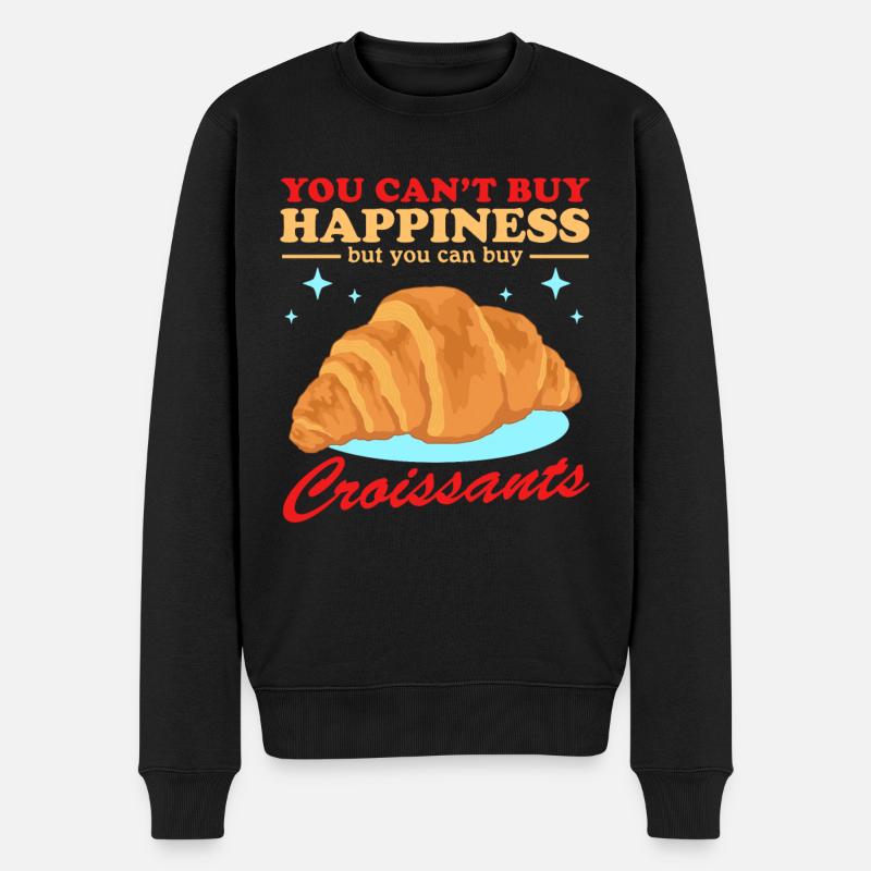 Croissant Beugel Hörnchen Geschenk - Männer Premium Bio Pullover - Schwarz