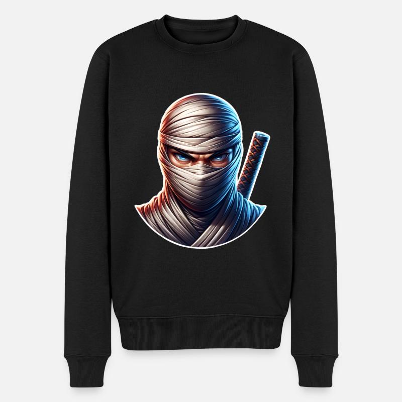 Ninja - Männer Premium Bio Pullover - Schwarz