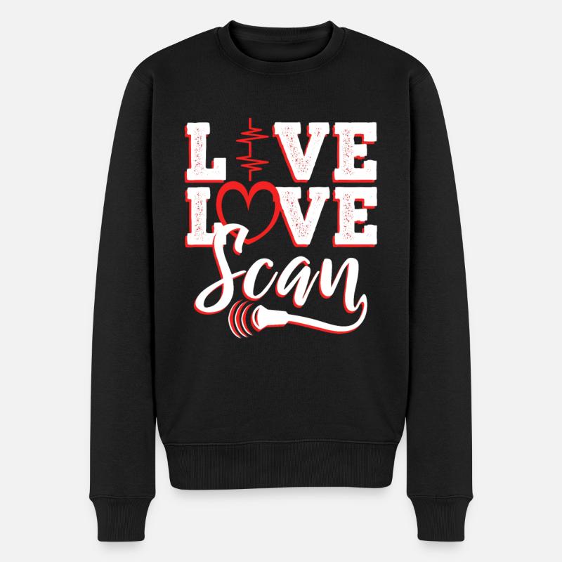 Live Love Scan - Männer Premium Bio Pullover - Schwarz