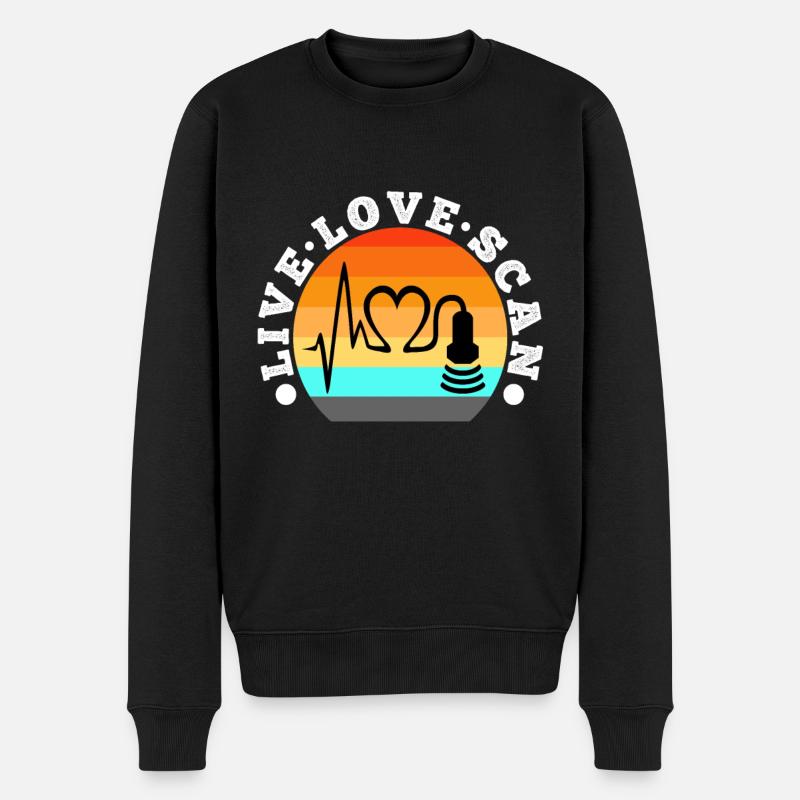 Live Love Scan - Männer Premium Bio Pullover - Schwarz